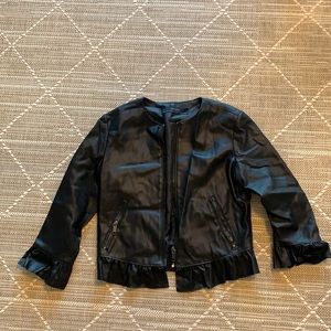 Faux leather black Zara crop jacket